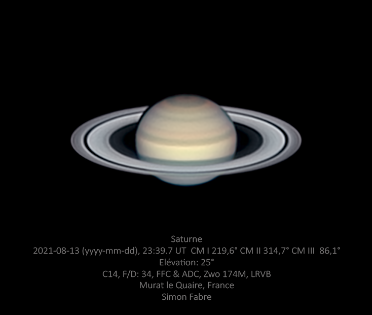 Saturne auvergnate du 13 Août 2021 au C14 en LRVB