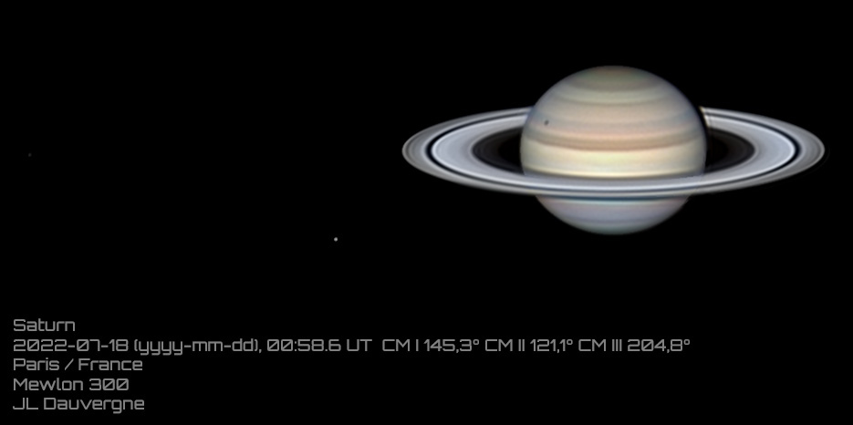 Japet devant Saturne pour la dernière fois jusqu'à 2052