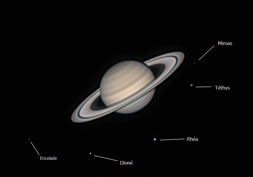saturne du 24 juillet de 00h07tu à 00h32tu  avec Encelade ,Dioné ,Rhéa ,Téthys,Mimas.gif v2.gif