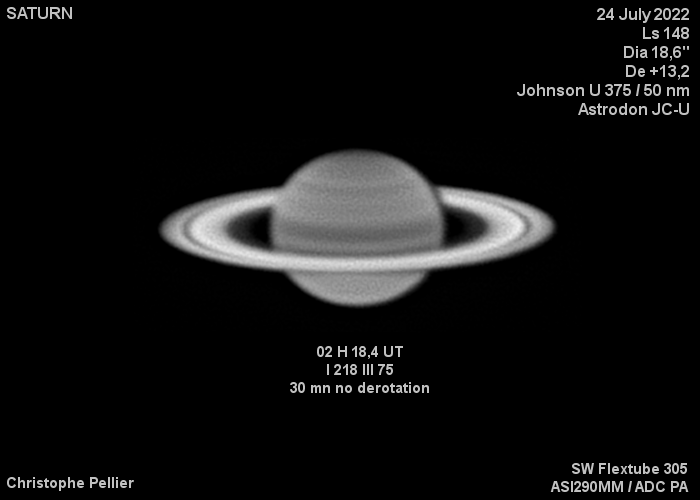 Saturne en Ultraviolet 24/07/2022