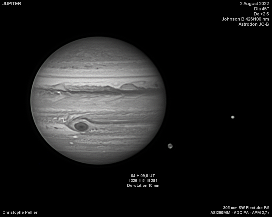 Jupiter au Flextube 305 par excellent seeing. Filtre Johnson B