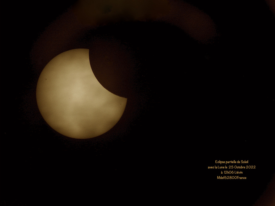 Eclipse partielle soleil 25 octobre 2022