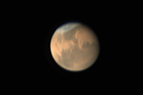Animation de la planète Mars, nuit du 11 au 12/11/22(T250-B2x-23H59-00H37-100%)