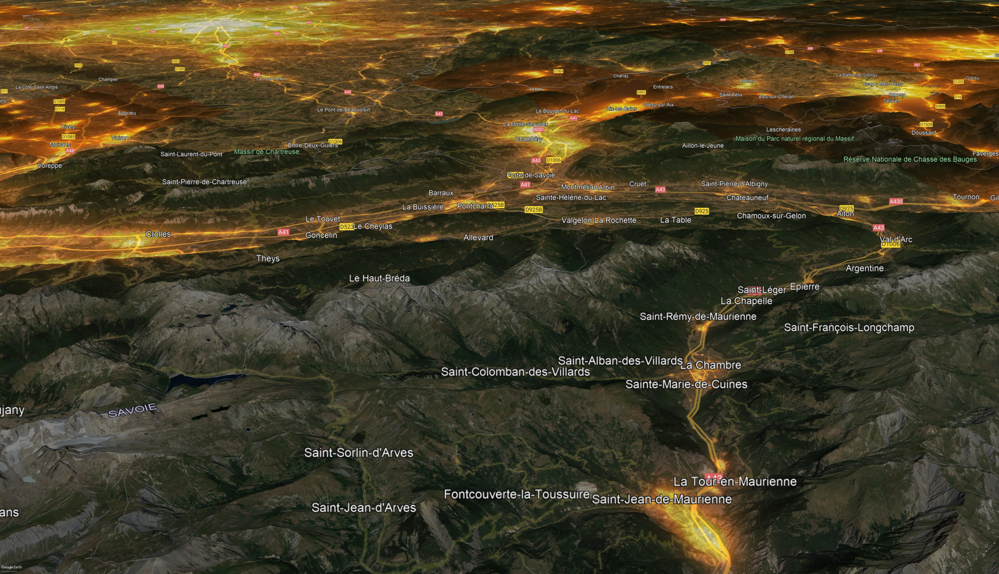 Pollution lumineuse 2023 Alpes