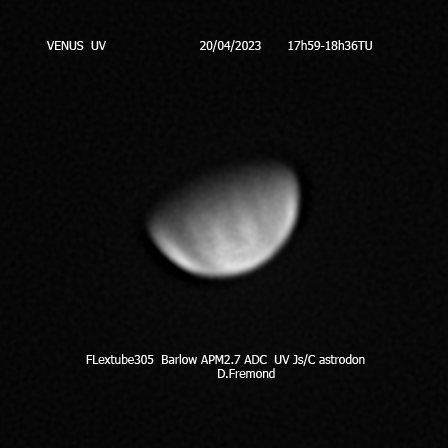 Animation Venus UV le 20 avril  de 17h59 à 18h36 TU