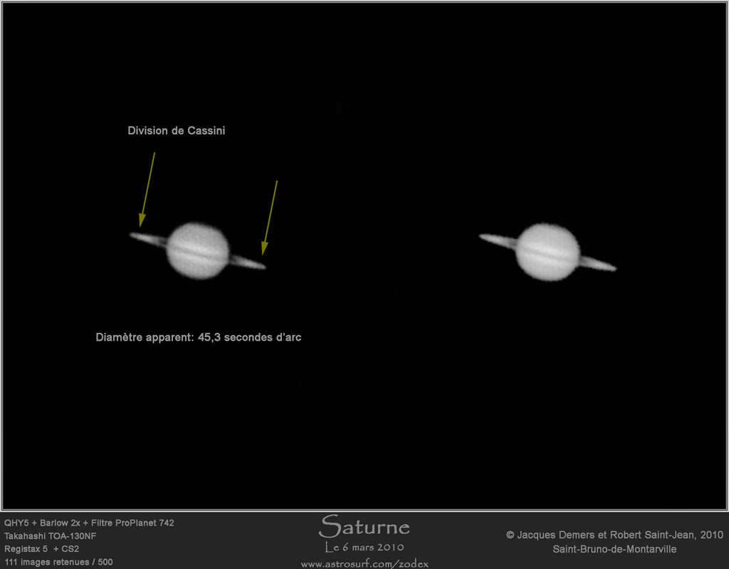 Saturne 6 mars 2010